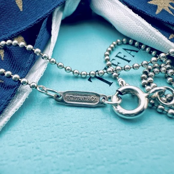 Tiffany & Co. 18” Mini Bead Beaded Necklace Chain in Sterling Silver - Picture 5 of 7